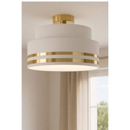 Taklampa TAMI 1xE27/60W/230V diameter 40 cm grädde/guld
