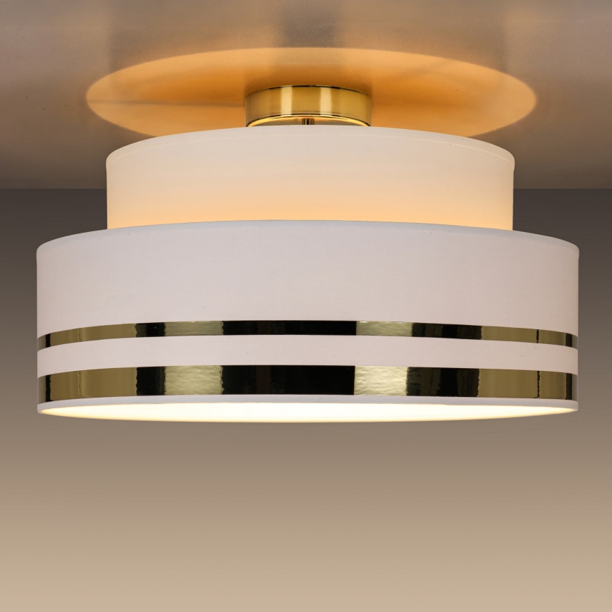 Taklampa TAMI 1xE27/60W/230V diameter 40 cm grädde/guld