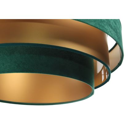 Taklampa på kabel TRINITI 1xE27/60W/230V grön/guld