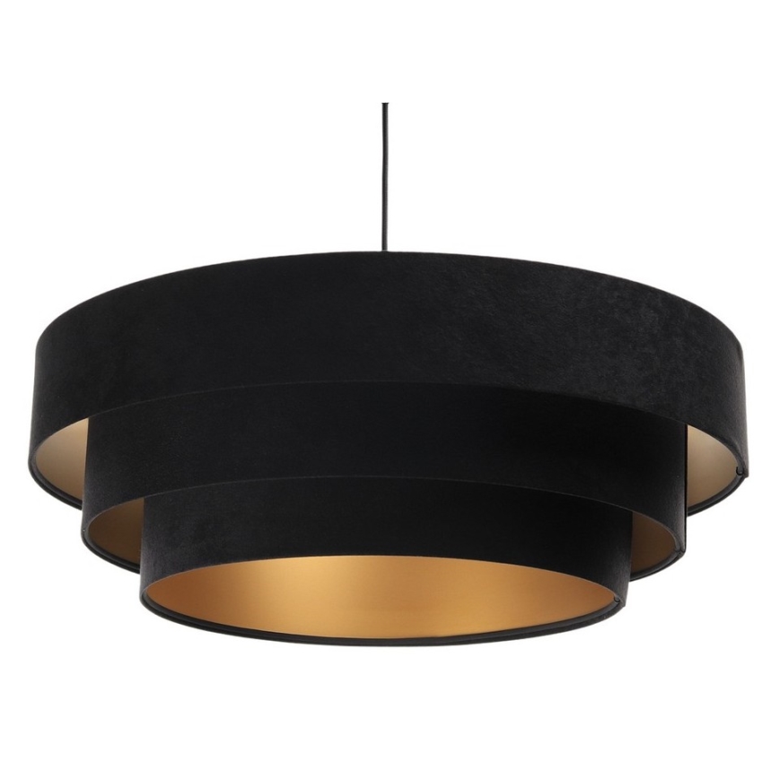Taklampa på kabel TRINITI 1xE27/60W/230V svart/guld