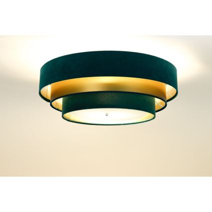Taklampa TRINITI 2xE27/60W/230V grön/guld