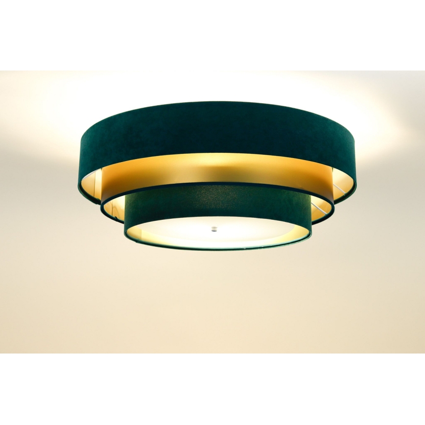 Taklampa TRINITI 2xE27/60W/230V grön/guld