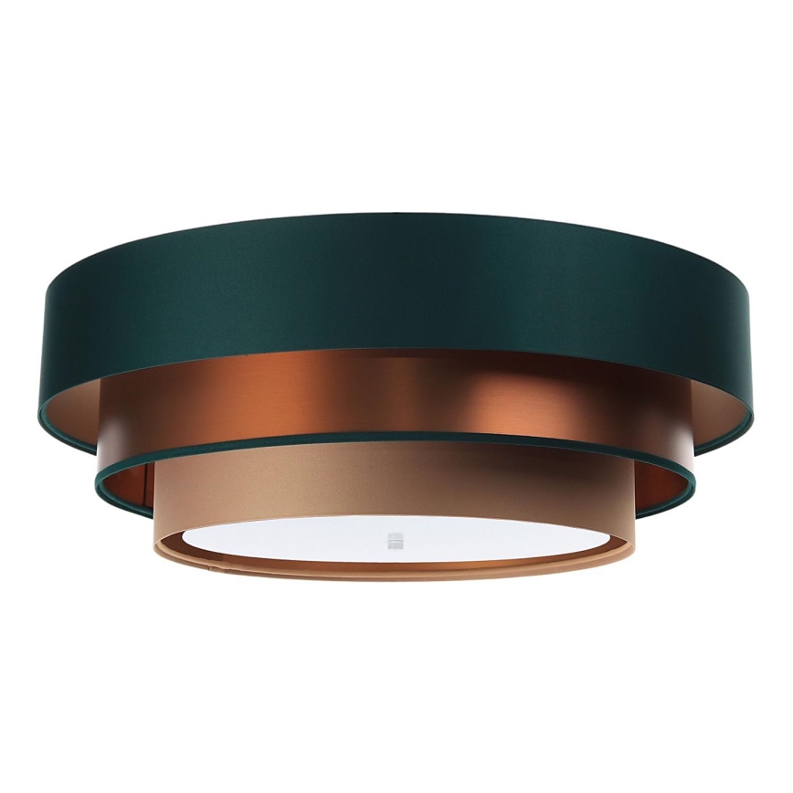 Taklampa TRINITI 2xE27/60W/230V grön/koppar/brun