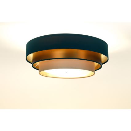 Taklampa TRINITI 2xE27/60W/230V grön/koppar/brun