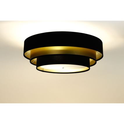 Taklampa TRINITI 2xE27/60W/230V svart/guld
