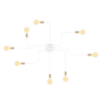 Taklampa TRUVA 8xE27/40W/230V vit/guld