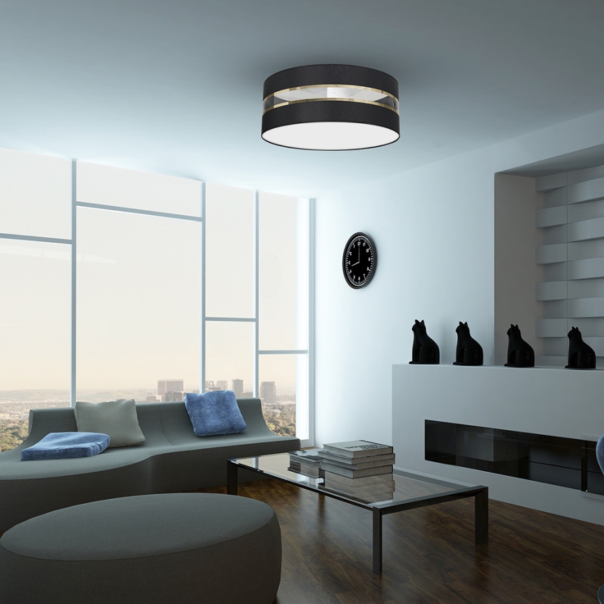Taklampa  ULTIMO 2xE27/60W/230V svart