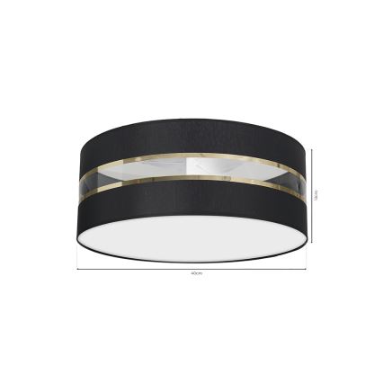 Taklampa  ULTIMO 2xE27/60W/230V svart