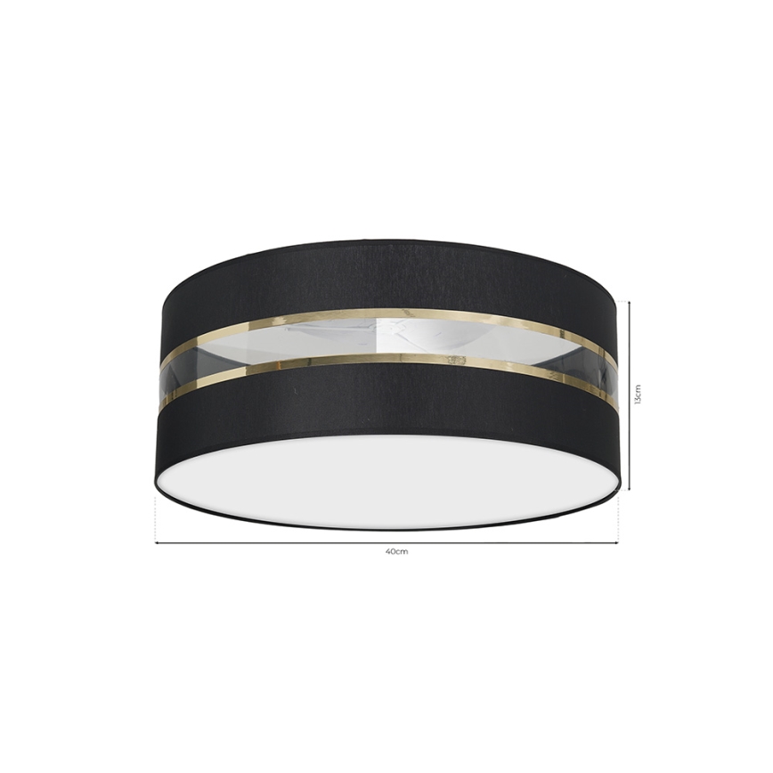 Taklampa  ULTIMO 2xE27/60W/230V svart