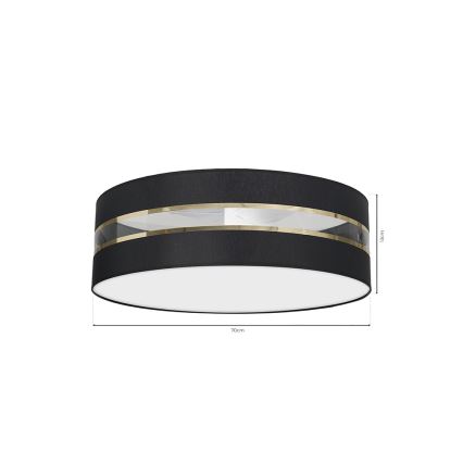 Taklampa  ULTIMO 3xE27/60W/230V svart