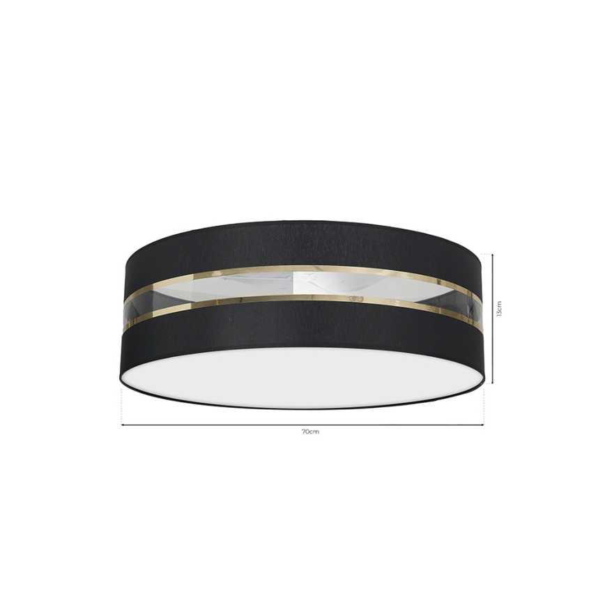 Taklampa  ULTIMO 3xE27/60W/230V svart