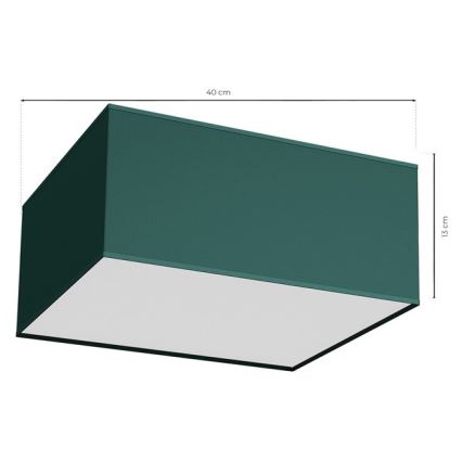Taklampa  VERDE 2xE27/60W/230V 40x40 cm grön