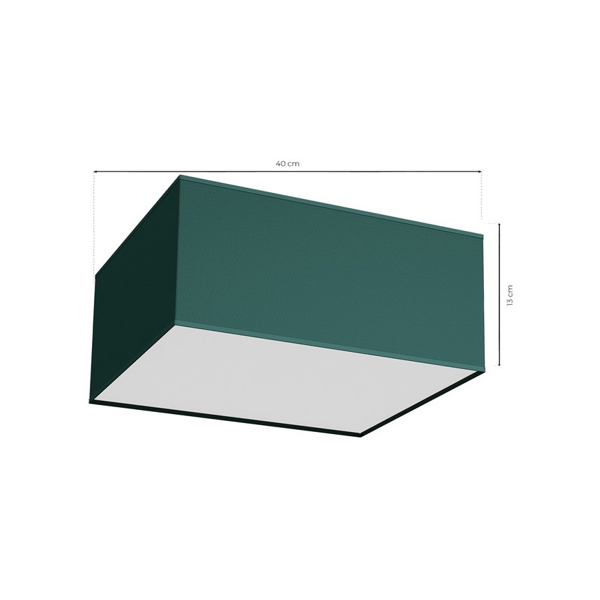 Taklampa  VERDE 2xE27/60W/230V 40x40 cm grön