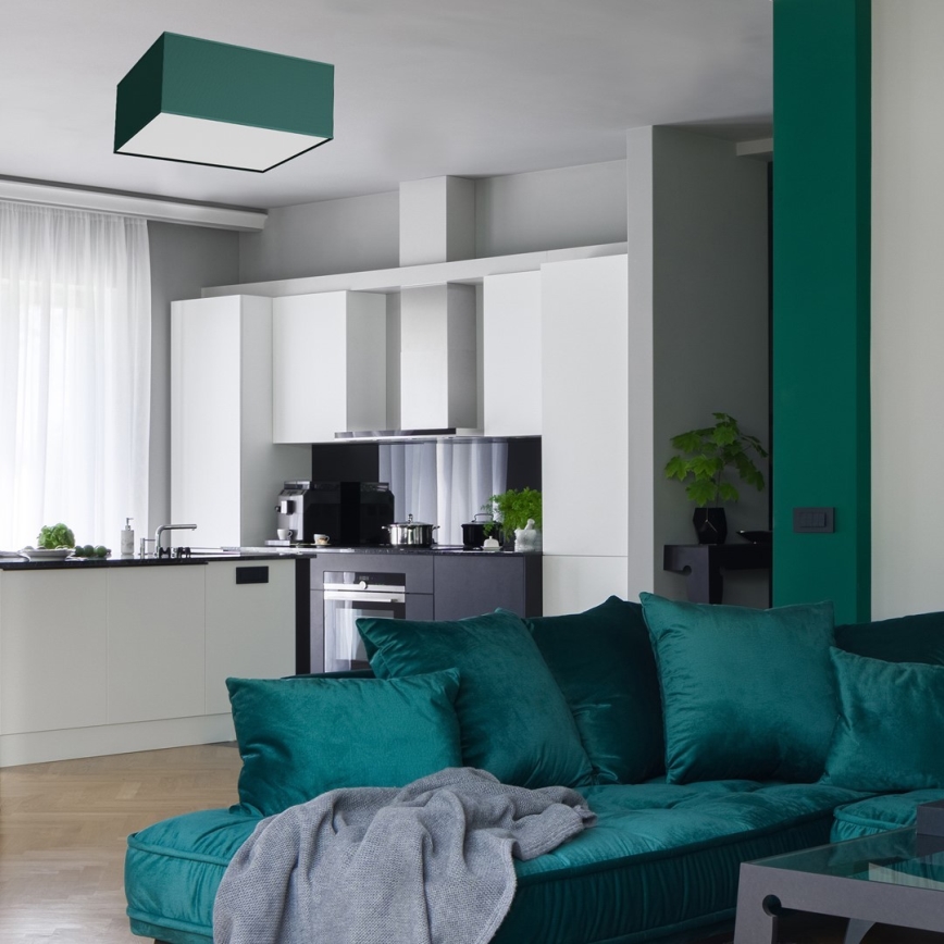 Taklampa  VERDE 3xE27/60W/230V 50x50 cm grön