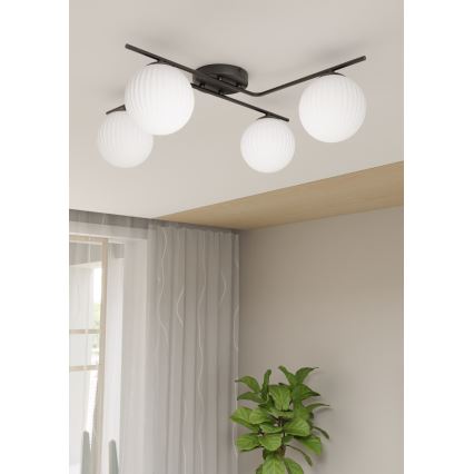 Taklampa VESPA 4xE14/10W/230V svart/vit
