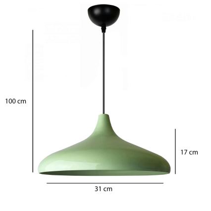 Taklampa VULCANO 1xE27/40W/230V grön
