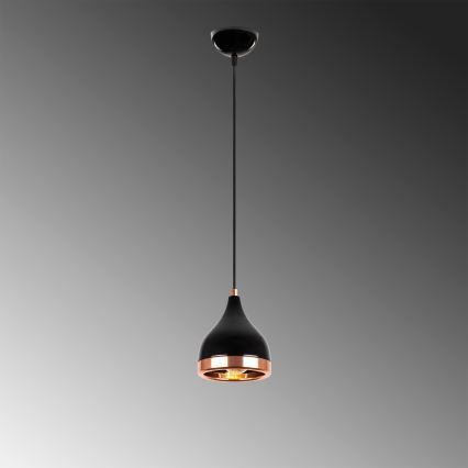 Taklampa YILDO 1xE27/40W/230V svart/koppar
