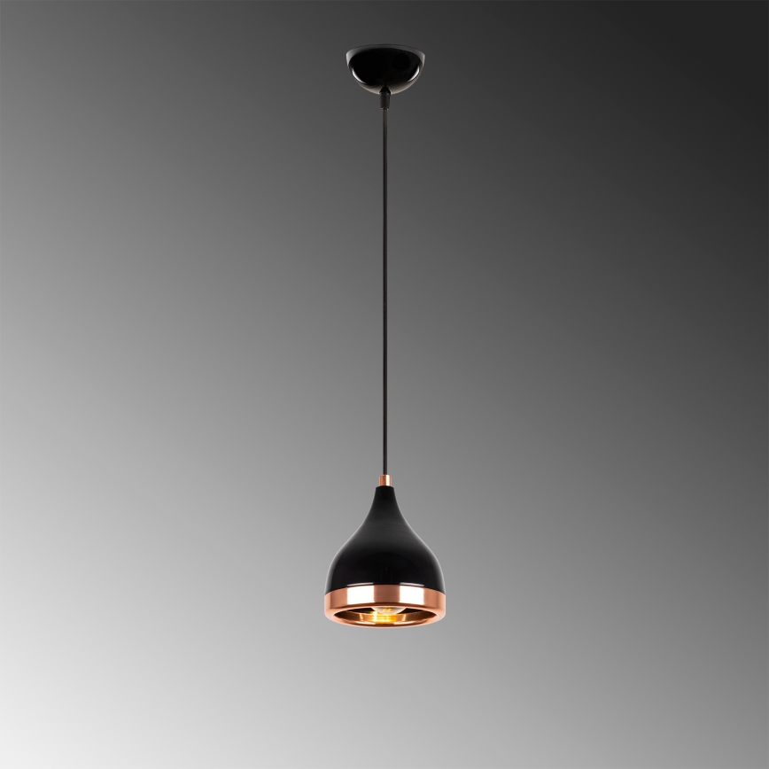 Taklampa YILDO 1xE27/40W/230V svart/koppar