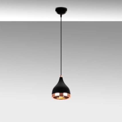 Taklampa YILDO 1xE27/40W/230V svart/koppar