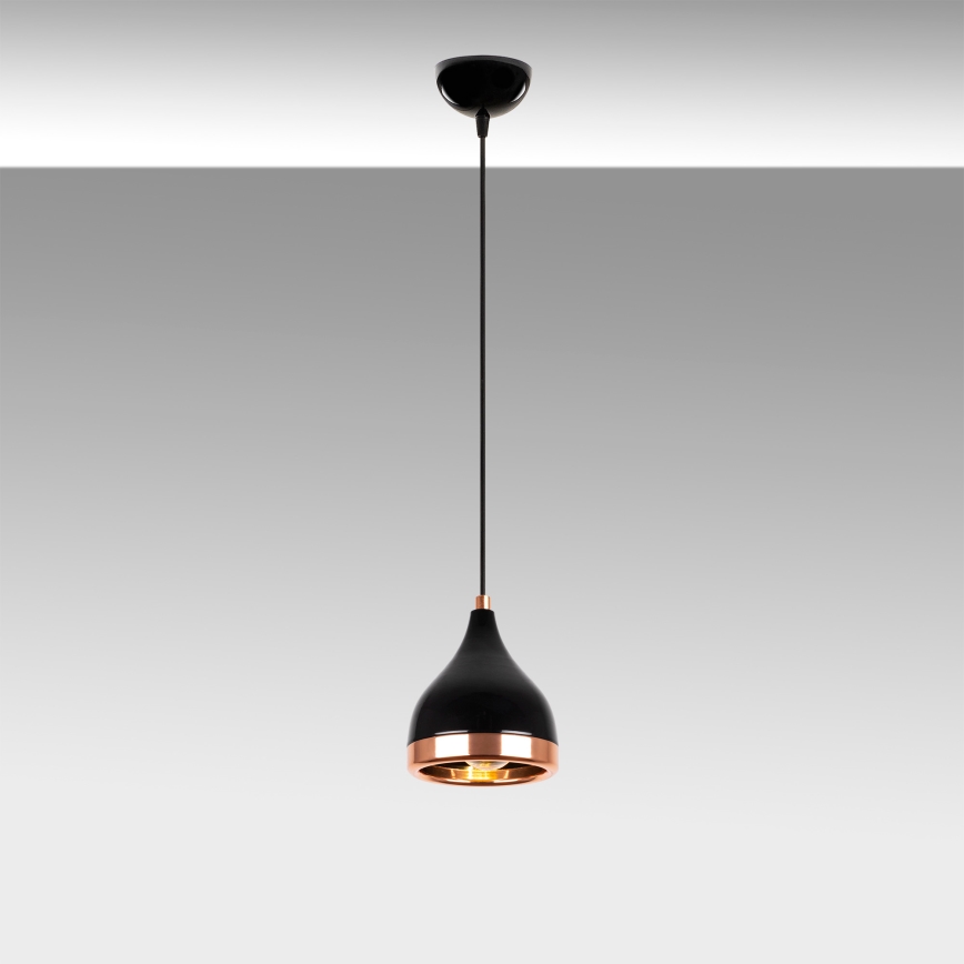 Taklampa YILDO 1xE27/40W/230V svart/koppar