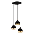 Taklampa YILDO 3xE27/40W/230V svart/guld