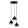 Taklampa YILDO 3xE27/40W/230V svart/guld