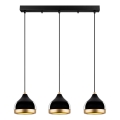 Taklampa YILDO 3xE27/40W/230V svart/guld