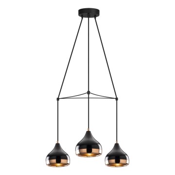 Taklampa YILDO 3xE27/40W/230V svart/koppar