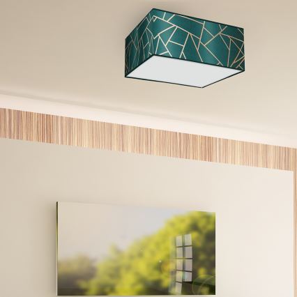 Taklampa  ZIGGY 2xE27/60W/230V grön/gold