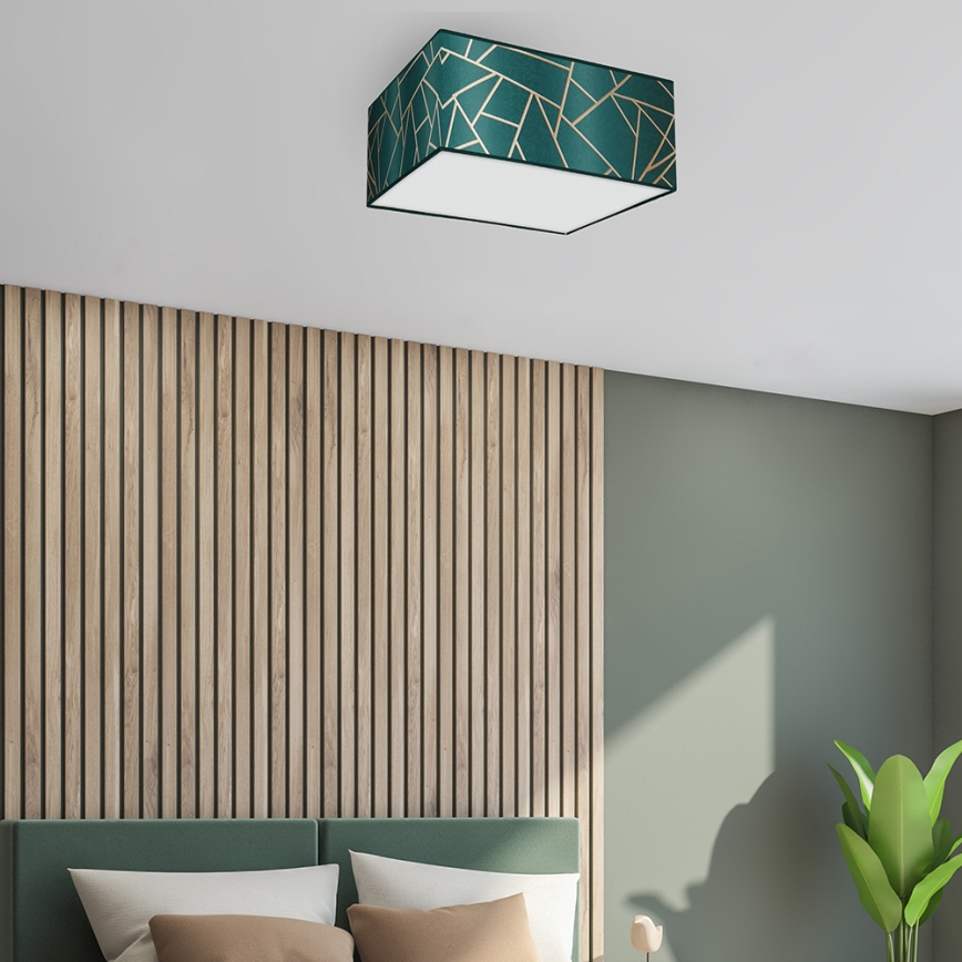 Taklampa  ZIGGY 2xE27/60W/230V grön/gold