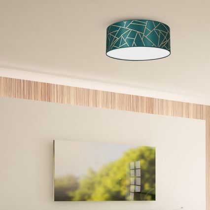 Taklampa  ZIGGY 2xE27/60W/230V grön/gold