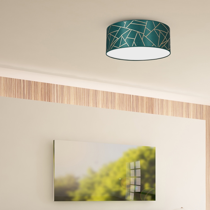 Taklampa  ZIGGY 2xE27/60W/230V grön/gold