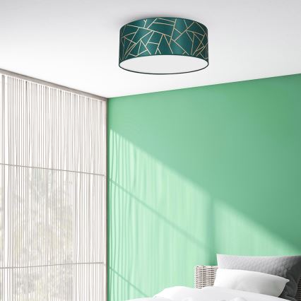 Taklampa  ZIGGY 2xE27/60W/230V grön/gold