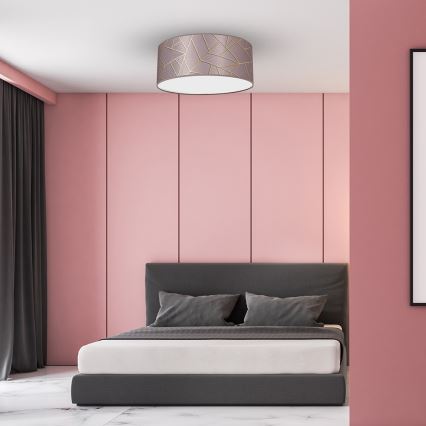 Taklampa  ZIGGY 2xE27/60W/230V rosa /gold