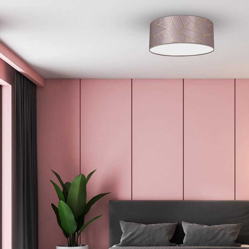 Taklampa  ZIGGY 2xE27/60W/230V rosa /gold