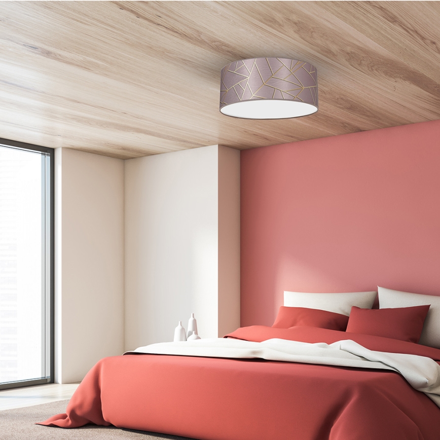 Taklampa  ZIGGY 2xE27/60W/230V rosa /gold