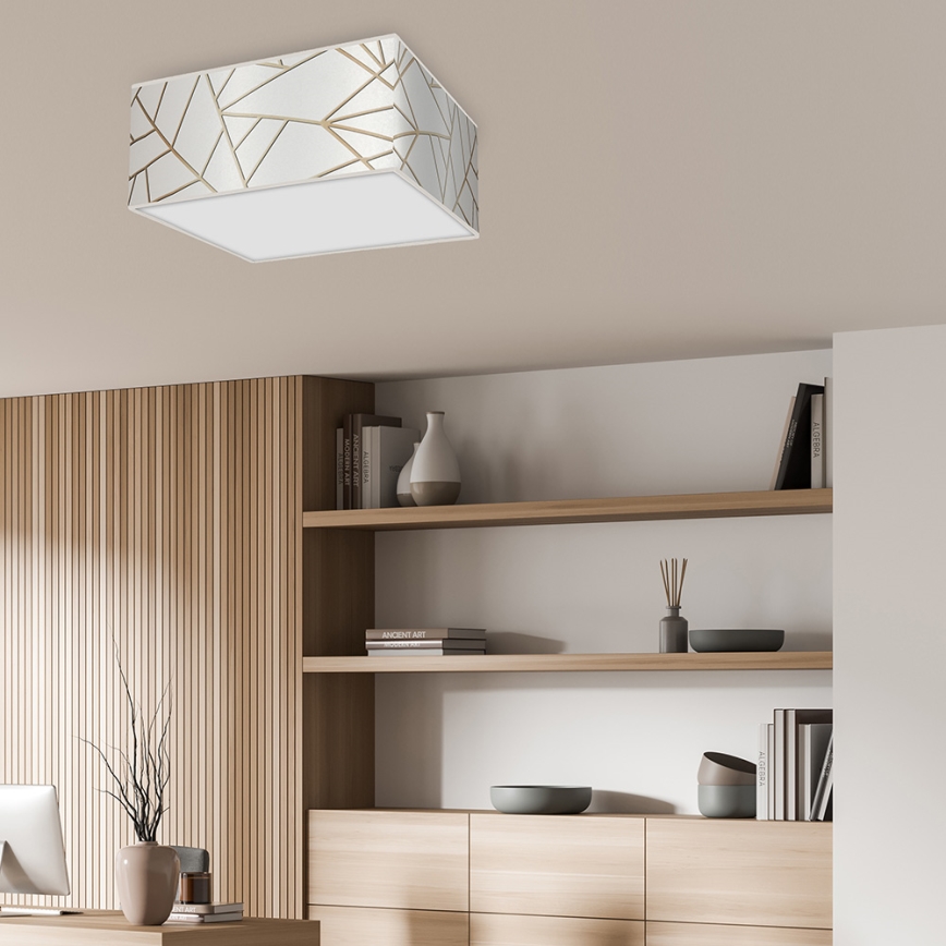 Taklampa  ZIGGY 2xE27/60W/230V vit /gold