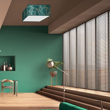 Taklampa  ZIGGY 3xE27/60W/230V grön/gold