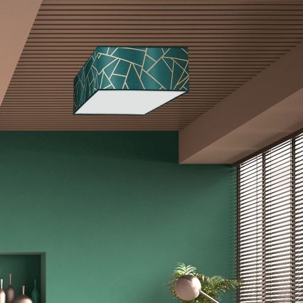 Taklampa  ZIGGY 3xE27/60W/230V grön/gold