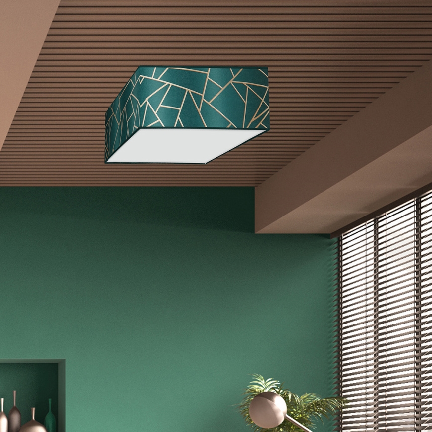 Taklampa  ZIGGY 3xE27/60W/230V grön/gold