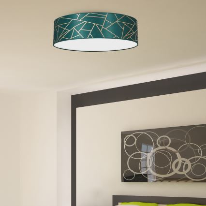 Taklampa  ZIGGY 3xE27/60W/230V grön/gold
