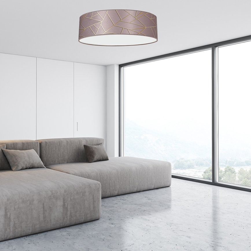 Taklampa  ZIGGY 3xE27/60W/230V rosa /gold