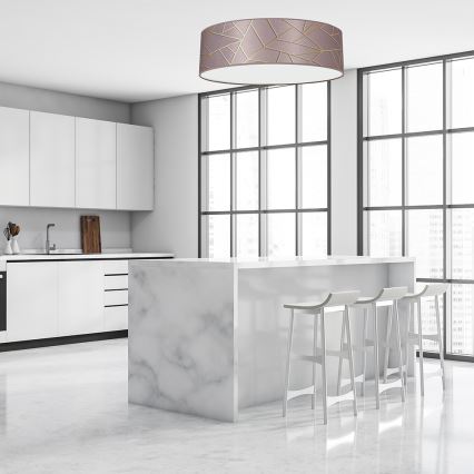 Taklampa  ZIGGY 3xE27/60W/230V rosa /gold