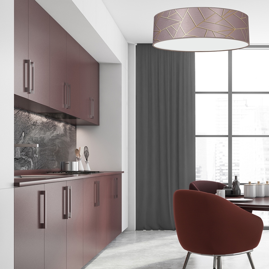 Taklampa  ZIGGY 3xE27/60W/230V rosa /gold