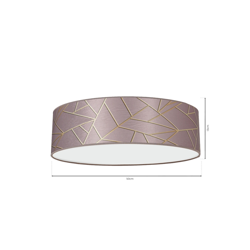 Taklampa  ZIGGY 3xE27/60W/230V rosa /gold