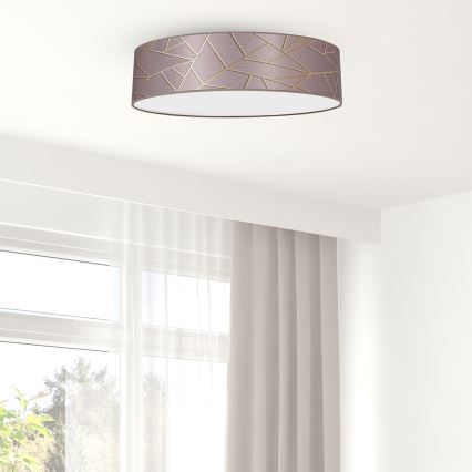 Taklampa  ZIGGY 3xE27/60W/230V rosa /gold