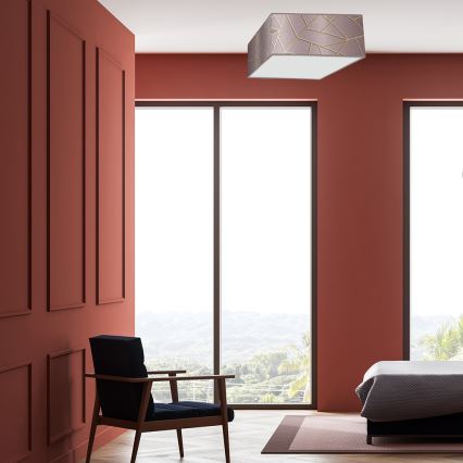 Taklampa  ZIGGY 3xE27/60W/230V rosa /gold