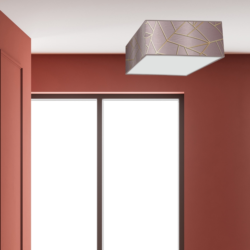 Taklampa  ZIGGY 3xE27/60W/230V rosa /gold