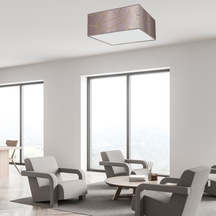 Taklampa  ZIGGY 3xE27/60W/230V rosa /gold