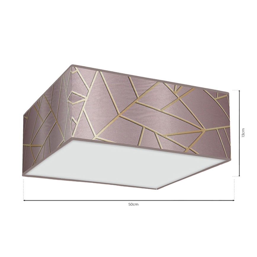 Taklampa  ZIGGY 3xE27/60W/230V rosa /gold